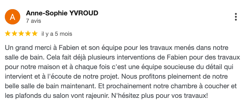 Avis rénovation d'une salle de bain Le Havre YAELI